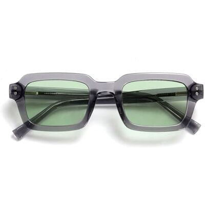 OPULIZE EDG Sonnenbrille für Damen Herren, Schwarz Gläser, Blendfreie UV400-Schutz Federscharnier Anti-Müdigkeit, Rechteckiger Rahmen, Grau OPULIZE EDG Sonnenbrille für Damen Herren, Schwarz Gläser, Blendfreie UV400-Schutz Federscharnier Anti-Müdigkeit, Rechteckiger Rahmen, Grau