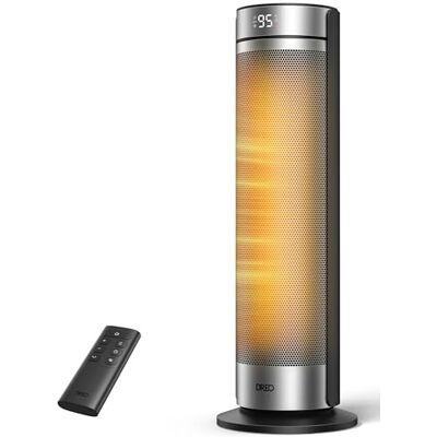 DREO 23 Zoll Heizlüfter, 2000W Leiser Elektrischer Heizstrahler fürs Schlafzimmer mit Fernbedienung, 12h Timer, 70° Oszillation, 5 Modi, PTC Keramik mit Thermostat, Heizung für Große Räume, Büro DREO 23 Zoll Heizlüfter, 2000W Leiser Elektrischer Heizstrahler fürs Schlafzimmer mit Fernbedienung, 12h Timer, 70° Oszillation, 5 Modi, PTC Keramik mit Thermostat, Heizung für Große Räume, Büro