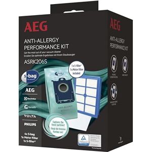 AEG ASRK206S S-Bag Performance Kit, 4X S-Bag Staubbeutel Anti-Allergy, 1x S-Filter Hygienefilter Waschbar, 1x Motor Filter, Reduziert Pollen & Allergene, Für Allergiker, Beutelsauger AEG ASRK206S S-Bag Performance Kit, 4X S-Bag Staubbeutel Anti-Allergy, 1x S-Filter Hygienefilter Waschbar, 1x Motor Filter, Reduziert Pollen & Allergene, Für Allergiker, Beutelsauger