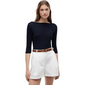 Tommy Hilfiger Damen Langarmshirt New Cody Slim U-Boot-Ausschnitt, Blau (Nos Desert Sky), S Tommy Hilfiger Damen Langarmshirt New Cody Slim U-Boot-Ausschnitt, Blau (Nos Desert Sky), S