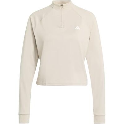 Adidas Women's Train Essentials Minimal Branding 1/4-Zip Cover Up, Wonder Alumina, M Adidas Women's Train Essentials Minimal Branding 1/4-Zip Cover Up, Wonder Alumina, M