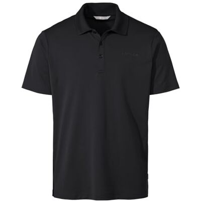 VAUDE Essential Poloshirt Herren – Leichtes Sommer-Poloshirt aus 100% recyceltem Polyester, schnelltrocknend & geruchshemmend, Kurzarm mit Polokragen Black, L VAUDE Essential Poloshirt Herren – Leichtes Sommer-Poloshirt aus 100% recyceltem Polyester, schnelltrocknend & geruchshemmend, Kurzarm mit Polokragen Black, L