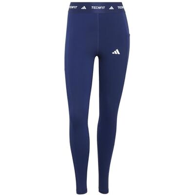 Adidas Damen Techfit Stash Pocket Full Length Leggings Tights, dark blue, S Adidas Damen Techfit Stash Pocket Full Length Leggings Tights, dark blue, S