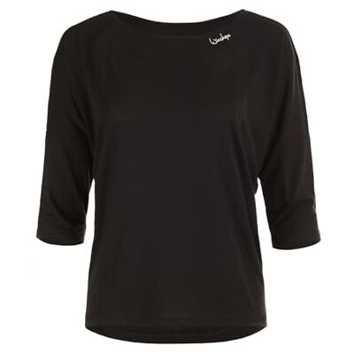 WINSHAPE Damen Ultra Leichtes, Weiches Modal-3/4-arm Mcs004 T-Shirt, Schwarz, XL EU WINSHAPE Damen Ultra Leichtes, Weiches Modal-3/4-arm Mcs004 T-Shirt, Schwarz, XL EU