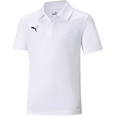 Puma Unisex Kinder Teamliga Sideline Polo Jr Shirt, White- Black, 128 EU Puma Unisex Kinder Teamliga Sideline Polo Jr Shirt, White- Black, 128 EU