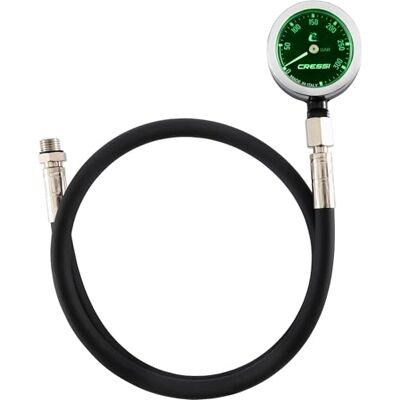 Cressi Vale 300 C Pro Mini SPG W/Hose Black BAR Mini Manometer mit HP Peitsche, Schwarz, Einheitsgröße, Unisex Cressi Vale 300 C Pro Mini SPG W/Hose Black BAR Mini Manometer mit HP Peitsche, Schwarz, Einheitsgröße, Unisex
