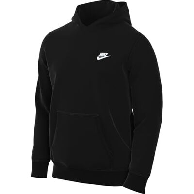 NIKE Herren Club Ft Po Kapuzenpullover, Black/Black/White, M NIKE Herren Club Ft Po Kapuzenpullover, Black/Black/White, M