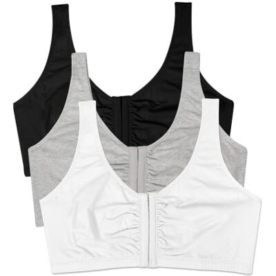 Fruit of the Loom Damen-Sport-BH mit Frontverschluss, Baumwollmischung, einfache Passform und Gute Unterstützung Fruit of the Loom Damen-Sport-BH mit Frontverschluss, Baumwollmischung, einfache Passform und Gute Unterstützung