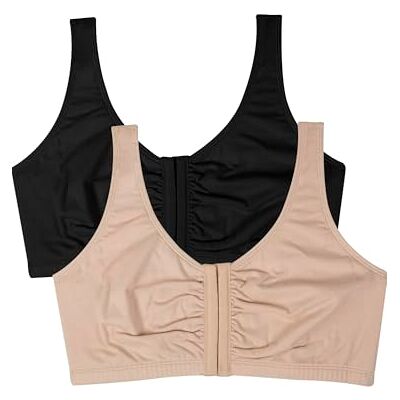 Fruit of the Loom Damen Geschlossenem Vorderteil Sport-BH, Undurchsichtige, Sand/Schwarz, 2er-Pack, 85 Fruit of the Loom Damen Geschlossenem Vorderteil Sport-BH, Undurchsichtige, Sand/Schwarz, 2er-Pack, 85