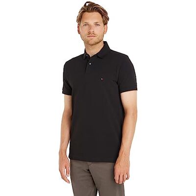 Tommy Hilfiger Herren Poloshirt Kurzarm Core 1985 Regular Fit, Schwarz (Black), S Tommy Hilfiger Herren Poloshirt Kurzarm Core 1985 Regular Fit, Schwarz (Black), S