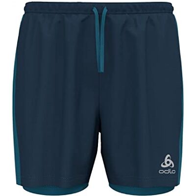 Odlo Herren 2-in-1 Laufshorts Essentials 5 INCH, Blue Wing Teal Saxony Blue, S Odlo Herren 2-in-1 Laufshorts Essentials 5 INCH, Blue Wing Teal Saxony Blue, S