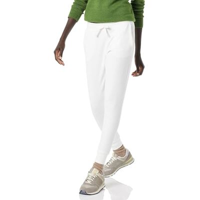 Amazon Essentials Damen Fleece-Jogginghose (Erhältlich in Übergröße), Weiß, Größe S Amazon Essentials Damen Fleece-Jogginghose (Erhältlich in Übergröße), Weiß, Größe S