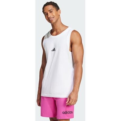 Adidas Herren Essentials Small Logo Single Jersey Tank Top Shirt, White/Black, XS Adidas Herren Essentials Small Logo Single Jersey Tank Top Shirt, White/Black, XS