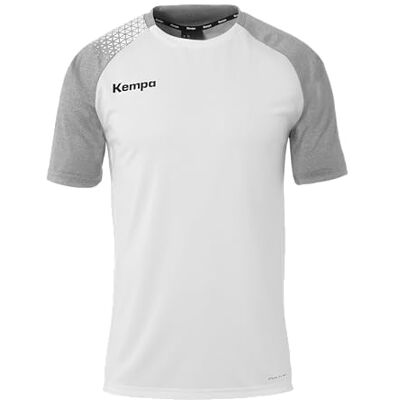 Kempa Herren Ambition 28 Shirt Trikot, Weiß/Dark Grau Melange, L EU Kempa Herren Ambition 28 Shirt Trikot, Weiß/Dark Grau Melange, L EU