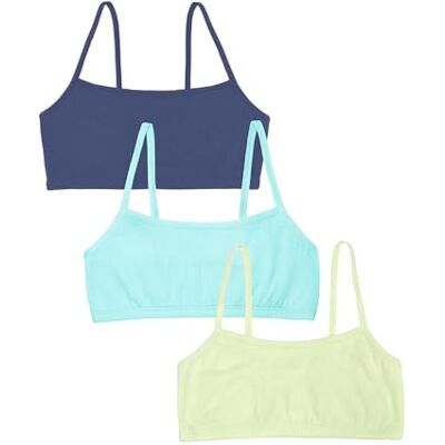 Fruit of the Loom Damen Spaghetti Strap Cotton Pullover Bra Value Pack Sport-BH, Undurchsichtige, Linsen/Aruba Blue/Dutch Blue, 95 (3er Fruit of the Loom Damen Spaghetti Strap Cotton Pullover Bra Value Pack Sport-BH, Undurchsichtige, Linsen/Aruba Blue/Dutch Blue, 95 (3er