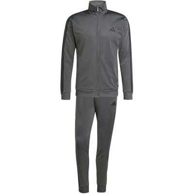 Adidas Herren SPORTSWEAR BASIC 3 STRIPES TRICOT TRACKSUIT, grey six, XXL Adidas Herren SPORTSWEAR BASIC 3 STRIPES TRICOT TRACKSUIT, grey six, XXL