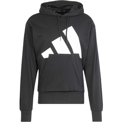 Adidas Herren Essentials Big Logo French Terry Hoodie Sweatshirt, Black/White, M Adidas Herren Essentials Big Logo French Terry Hoodie Sweatshirt, Black/White, M