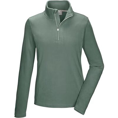 Killtec Damen Fleeceshirt mit Stehkragen und Reißverschluss KSW 101 WMN FLC SHRT, grüngrau, 38, 40880-000 Killtec Damen Fleeceshirt mit Stehkragen und Reißverschluss KSW 101 WMN FLC SHRT, grüngrau, 38, 40880-000