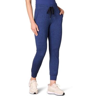 Amazon Essentials Damen Jogginghose aus Angerautem Tech-Stretch (Erhältlich in Übergröße), Marineblau Space-dye, XS Amazon Essentials Damen Jogginghose aus Angerautem Tech-Stretch (Erhältlich in Übergröße), Marineblau Space-dye, XS