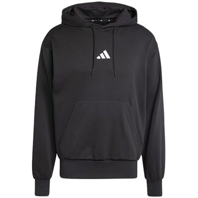 Adidas Herren Essentials Feelcozy Fleece Hoodie Sweatshirt, Black/White, M Adidas Herren Essentials Feelcozy Fleece Hoodie Sweatshirt, Black/White, M