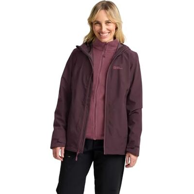 Jack Wolfskin Damen Moonrise 3in1 Jkt W, Amaranth, M EU Jack Wolfskin Damen Moonrise 3in1 Jkt W, Amaranth, M EU