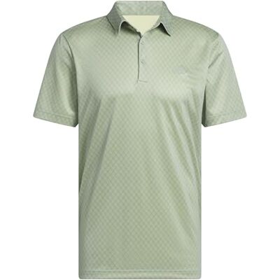 Adidas Herren Mens CORE Allover Print Polo Shirt, Silver Green/Pure Sulfur, S Adidas Herren Mens CORE Allover Print Polo Shirt, Silver Green/Pure Sulfur, S