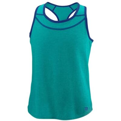 WILSON Mädchen Tank Top, Competition Tank II, Polyester/Baumwolle, Grün/Blau (Trop Grn/Maz Blue), Größe M, WRA797902MD WILSON Mädchen Tank Top, Competition Tank II, Polyester/Baumwolle, Grün/Blau (Trop Grn/Maz Blue), Größe M, WRA797902MD
