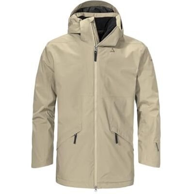 Schöffel Herren Ins Parka Style Malkay MNS, wind- und wasserdichte Jacke, leicht gefütterte Allwetterjacke, Hardshelljacke mit verstellbarer, abnehmbarer Kapuze, nutmeg, 50 Schöffel Herren Ins Parka Style Malkay MNS, wind- und wasserdichte Jacke, leicht gefütterte Allwetterjacke, Hardshelljacke mit verstellbarer, abnehmbarer Kapuze, nutmeg, 50