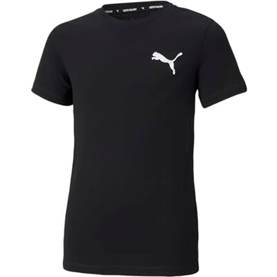 Puma Jungen Active Small Logo Tee B T-Shirt, Schwarz, 176 EU Puma Jungen Active Small Logo Tee B T-Shirt, Schwarz, 176 EU