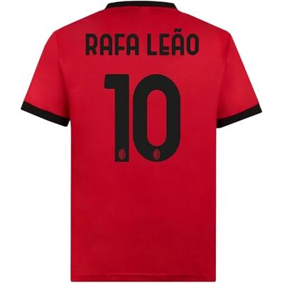 A.C. Milan AC Milan Unisex Maglia Home Replica Stadio Offizielles Fußballtrikot, Saison 2023/24, 13, Rot (Rafa Leão 10), L A.C. Milan AC Milan Unisex Maglia Home Replica Stadio Offizielles Fußballtrikot, Saison 2023/24, 13, Rot (Rafa Leão 10), L