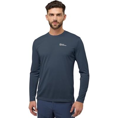 Jack Wolfskin Herren Vonnan Ls M T-Shirt, Midnight Sky, M EU Jack Wolfskin Herren Vonnan Ls M T-Shirt, Midnight Sky, M EU