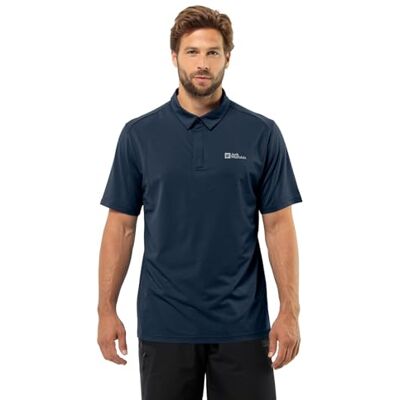 Jack Wolfskin Herren DELGAMI Polo M T-Shirt, Night Blue, M Jack Wolfskin Herren DELGAMI Polo M T-Shirt, Night Blue, M