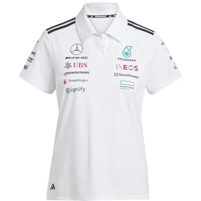Adidas Damen Mercedes AMG Petronas Formula ONE Team Team Polo White Women, White Melange/Black, XXS Adidas Damen Mercedes AMG Petronas Formula ONE Team Team Polo White Women, White Melange/Black, XXS