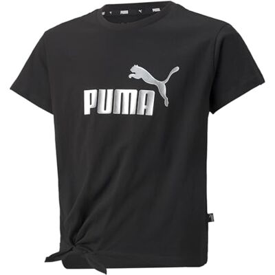 Puma Mädchen Ess+ Logo Knotted Tee G T Shirt, Schwarz, 140 EU Puma Mädchen Ess+ Logo Knotted Tee G T Shirt, Schwarz, 140 EU