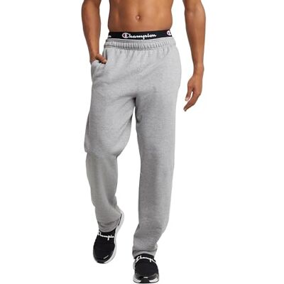 Champion Herren Fleece Open Bottom Sweatpants (Reg Groß) Trainingshose, Oxford-Grau – C-Patch-Logo, Large Hoch Champion Herren Fleece Open Bottom Sweatpants (Reg Groß) Trainingshose, Oxford-Grau – C-Patch-Logo, Large Hoch