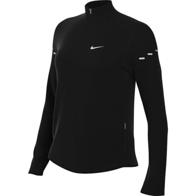 NIKE Damen Swift Dri-Fit Uv Hz Sweatshirt, Black/Reflective Silv, M NIKE Damen Swift Dri-Fit Uv Hz Sweatshirt, Black/Reflective Silv, M