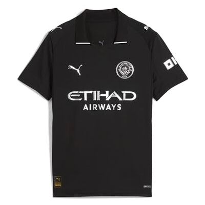 Puma Manchester City FC Kinder Auswärtstrikot 25/26, Schwarz (Black), 152 Puma Manchester City FC Kinder Auswärtstrikot 25/26, Schwarz (Black), 152