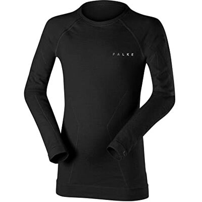 FALKE Unisex Kinder Baselayer-Shirt Wool-Tech K L/S SH Wolle Funktionsmaterial schnelltrocknend 1 Stück, Schwarz (Black 3000), 146-152 FALKE Unisex Kinder Baselayer-Shirt Wool-Tech K L/S SH Wolle Funktionsmaterial schnelltrocknend 1 Stück, Schwarz (Black 3000), 146-152