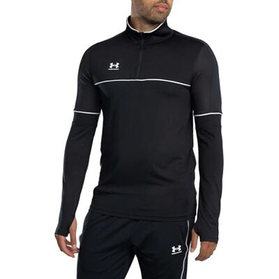 Under Armour Herren Challenger Training 1/4-Zip, atmungsaktives Funktionsshirt aus Strukturiertem Strick, Langarmshirt mit kurzem Reißverschluss und Daumenlöchern,Black / / White,SM Under Armour Herren Challenger Training 1/4-Zip, atmungsaktives Funktionsshirt aus Strukturiertem Strick, Langarmshirt mit kurzem Reißverschluss und Daumenlöchern,Black / / White,SM