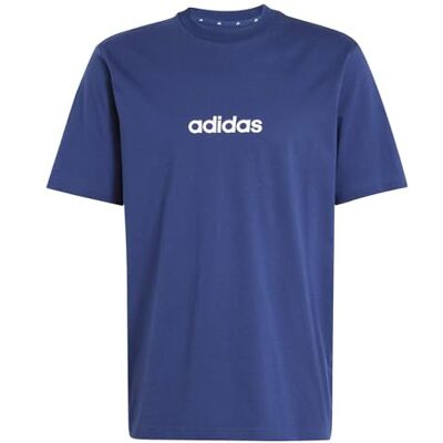 Adidas Herren Essentials Linear Single Jersey Shirt, Dark Blue/White, M Adidas Herren Essentials Linear Single Jersey Shirt, Dark Blue/White, M