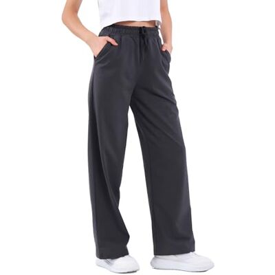 COMEOR Jogginghose Damen Sporthose Lang Baumwolle Traininghose Lockere Sweatpants mit elastischem Bund und geradem Bein (Dunkelgrau M) COMEOR Jogginghose Damen Sporthose Lang Baumwolle Traininghose Lockere Sweatpants mit elastischem Bund und geradem Bein (Dunkelgrau M)