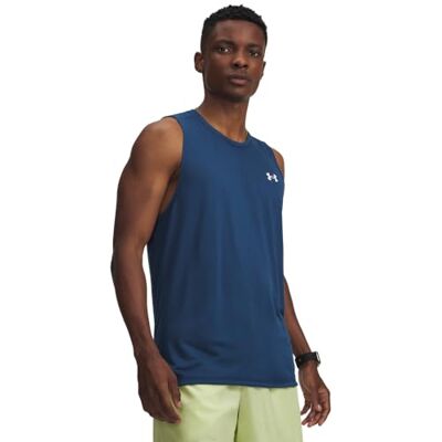 Under Armour Herren Tech Tank Top Weste, Wham Blue/White, XL EU Under Armour Herren Tech Tank Top Weste, Wham Blue/White, XL EU
