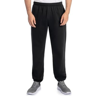Fruit of the Loom Herren Eversoft Sweathose aus Fleece, Elastische Unterseite, mit Taschen, Entspannte Passform, Feuchtigkeitstransport, Atmungsaktiv Trainingshose, Schwarz, Mittel Fruit of the Loom Herren Eversoft Sweathose aus Fleece, Elastische Unterseite, mit Taschen, Entspannte Passform, Feuchtigkeitstransport, Atmungsaktiv Trainingshose, Schwarz, Mittel