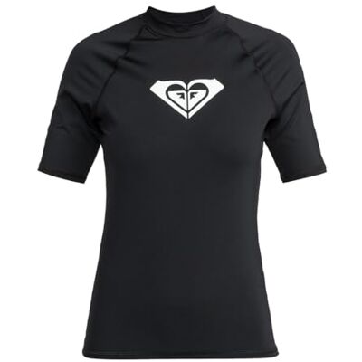 Roxy Whole Hearted Kurzärmliger Rashguard mit UPF 50 für Frauen Schwarz Roxy Whole Hearted Kurzärmliger Rashguard mit UPF 50 für Frauen Schwarz