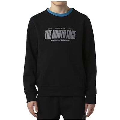 THE NORTH FACE Jungen Reflective Logo Relaxed Crew Sweatshirt, TNF Black, 14/16 Jahre THE NORTH FACE Jungen Reflective Logo Relaxed Crew Sweatshirt, TNF Black, 14/16 Jahre