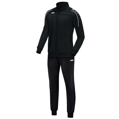 JAKO Unisex Kinder Trainingsanzug Polyester Classico, Schwarz, 140 JAKO Unisex Kinder Trainingsanzug Polyester Classico, Schwarz, 140