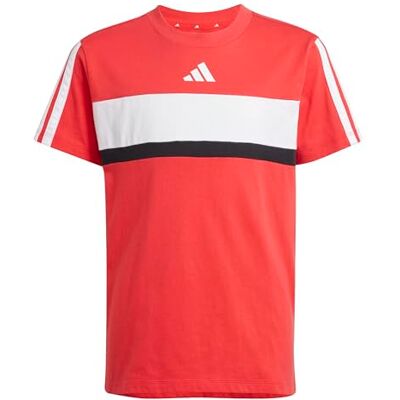 Adidas Unisex Kinder Seasonal Essentials Tiberio 3 Stripes Shirt, Pure Ruby/White, 13-14 Years Adidas Unisex Kinder Seasonal Essentials Tiberio 3 Stripes Shirt, Pure Ruby/White, 13-14 Years