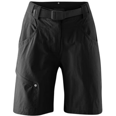 Gonso Mira, Kurze Damen Fahrradhose, 2in1 Bikeshorts mit Stretcheinsatz über dem Gesäß, Einknöpfbare Radunterhose mit Relax Gel Comfort Sitzpolster, Weite Passform, PFC-Frei, Schwarz, Gr: 50 Gonso Mira, Kurze Damen Fahrradhose, 2in1 Bikeshorts mit Stretcheinsatz über dem Gesäß, Einknöpfbare Radunterhose mit Relax Gel Comfort Sitzpolster, Weite Passform, PFC-Frei, Schwarz, Gr: 50