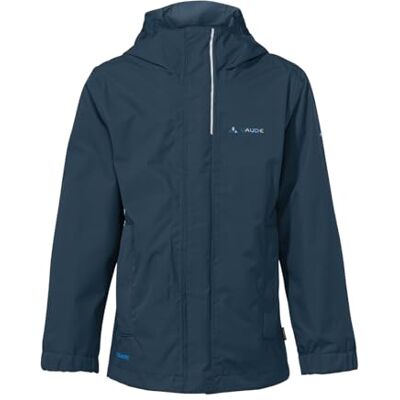 VAUDE Kids Escape Light IV, Kinder Regenjacke, wasser- & winddichte Outdoor-Jacke, atmungsaktiver Windbreaker mit Kapuze, dark sea, 146-152 VAUDE Kids Escape Light IV, Kinder Regenjacke, wasser- & winddichte Outdoor-Jacke, atmungsaktiver Windbreaker mit Kapuze, dark sea, 146-152