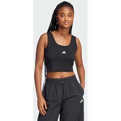 Adidas Damen Essentials Small Logo Cotton Lifestyle Tank Shirt, Black/White, M Adidas Damen Essentials Small Logo Cotton Lifestyle Tank Shirt, Black/White, M